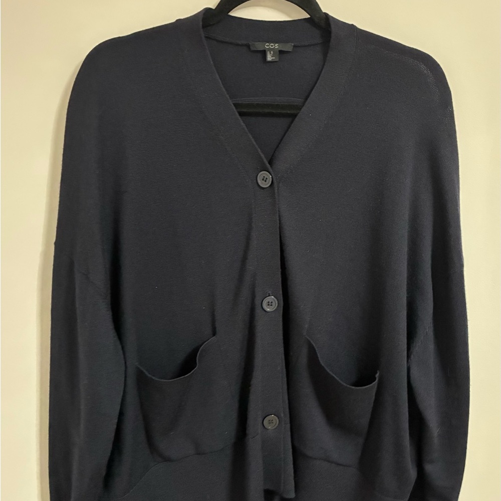 COS Draped Back Wool Cardigan